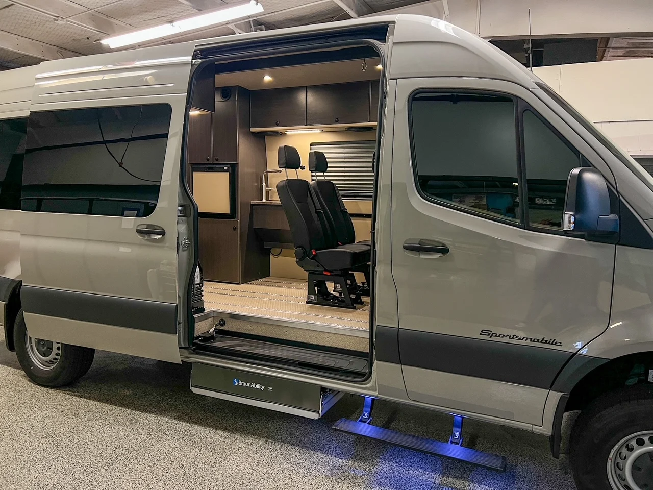2026 Mercedes Sprinter 170 High Roof AWD Wheelchair Accessible, exterior, sliding door open, lift stowed