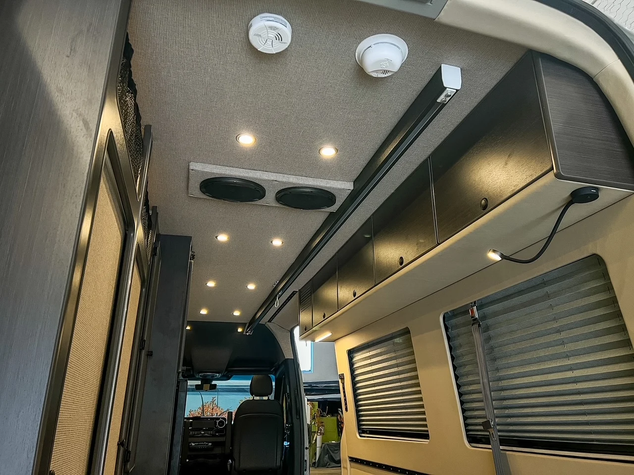 2026 Mercedes Sprinter 170 High Roof AWD Wheelchair Accessible, interior, ceiling lift track and speakers