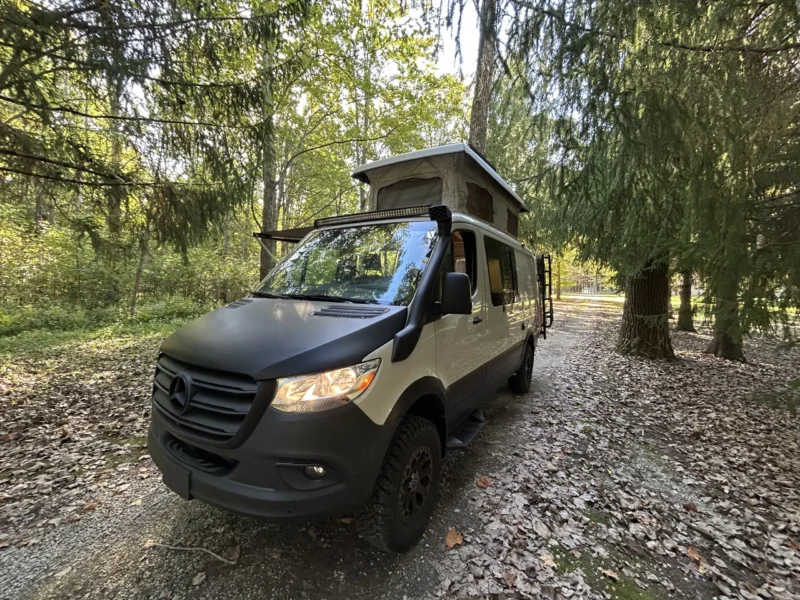 New 2022 Sprinter 2500 144 4x4 RB-150S, front three-quarter, driver side, top up