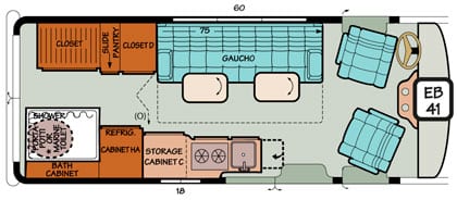 Diagram illustrating toilet options in a Chevy or Ford Sportsmobile conversion.