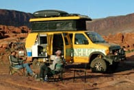 Taking a break in the Moab during our Sportsmobile adventure.