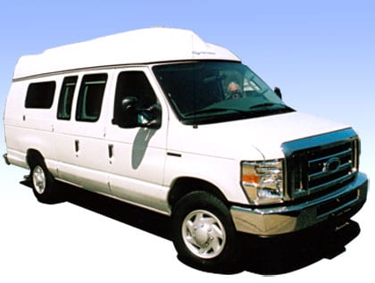 Side view of a Contempo Top for a  Ford RB custom van