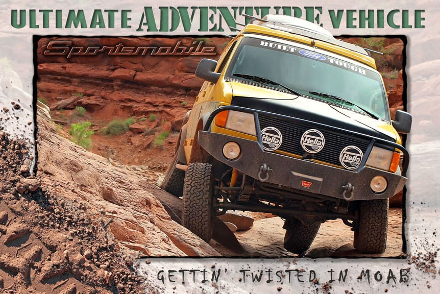The ultimate adventure vehicle featuring a yellow Ford E350.