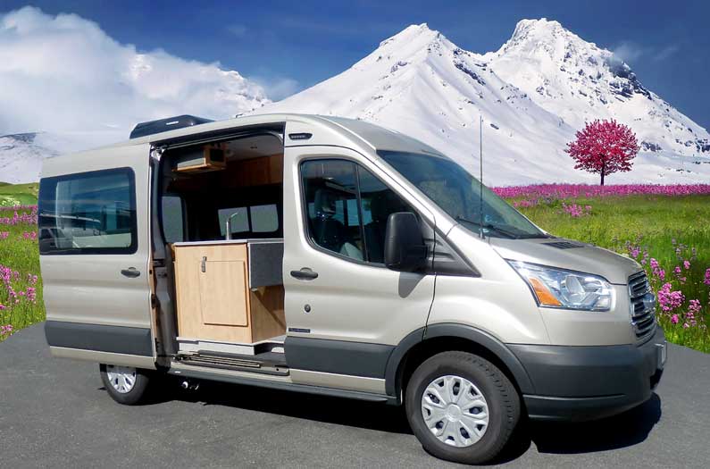  60 Ford Transit Camper Conversión Dinette / Cama Baño Cuero