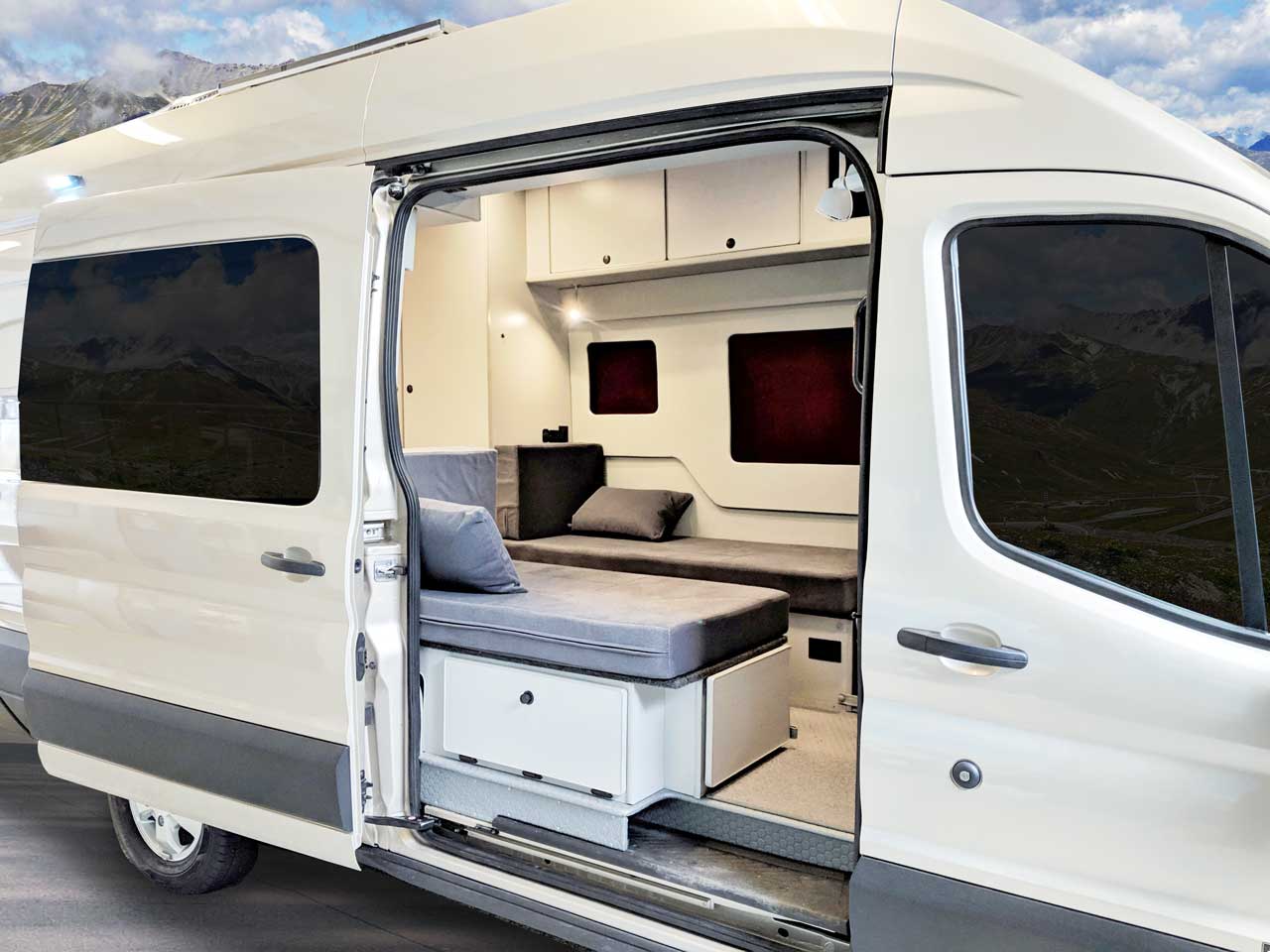 62 Ford Transit Van Conversion Lounge Beds Bath Custom