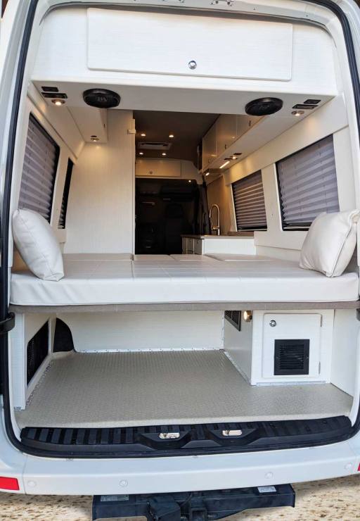 Plenty of storage under the rear seating and sleeping areas.