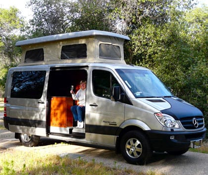 Sportsmobile custom camper traveling to Canada.