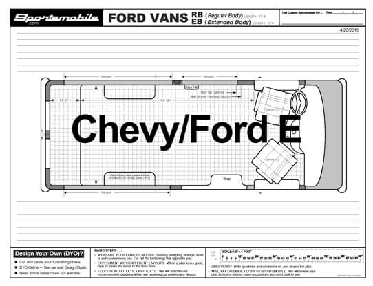 View of a Chevy / Ford diagram for your Sportsmobile conversion.