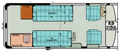 Converted van floor plan RB 113S.