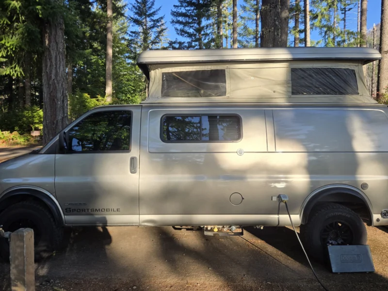 2001 Chevy Express 2500 EB50 Penthouse Top, side view, top up