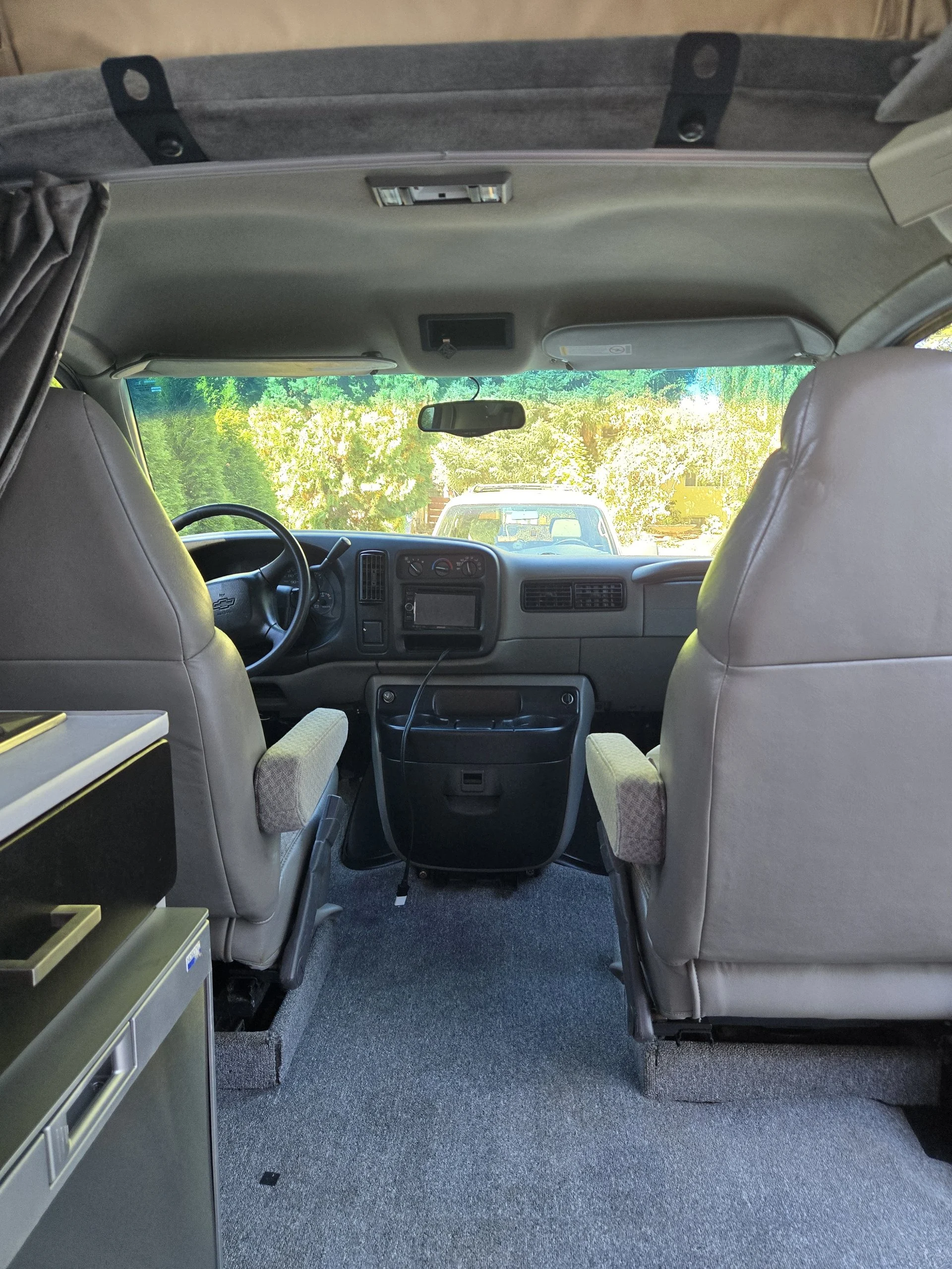 2001 Chevy Express 2500 EB50 Penthouse Top, cab seen from the living area