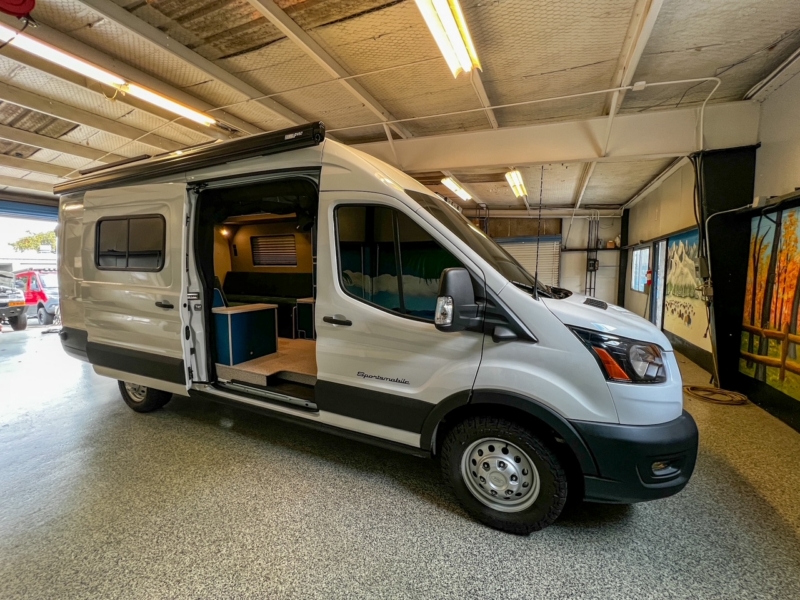 Ford Transit 148 high-roof rear dinette camper van