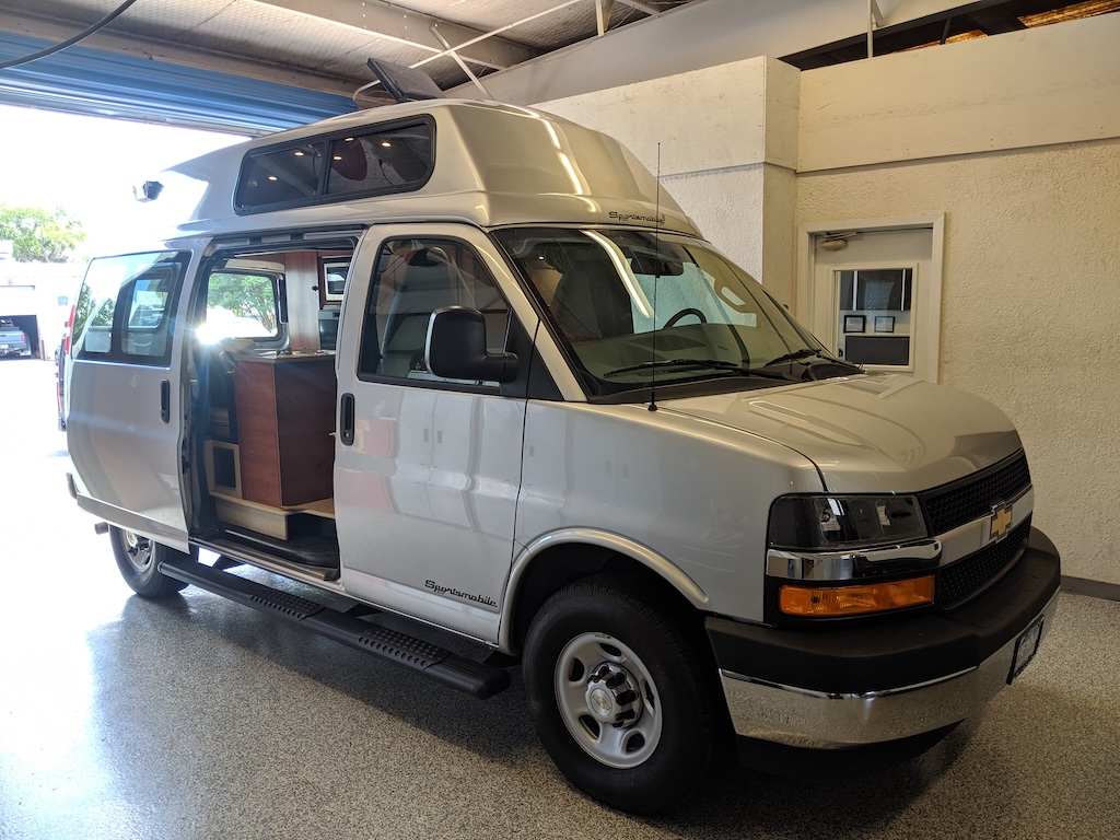 chevy express with a fiberglass fixed top