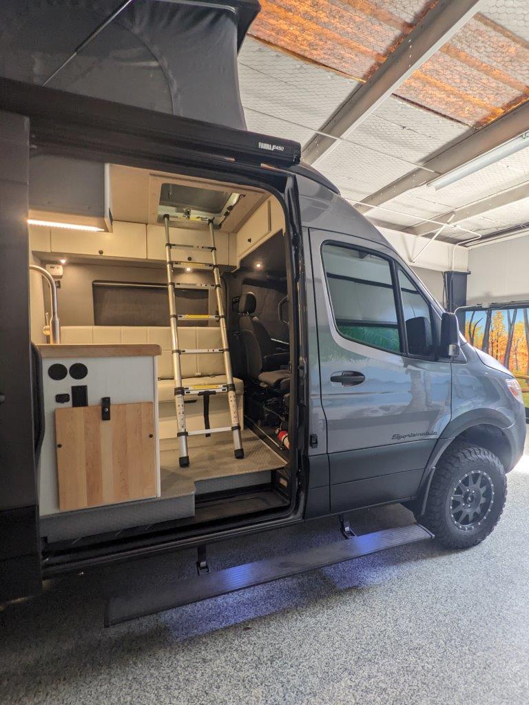 Sportsmobile Sprinter 144 SCA top conversion interior finish