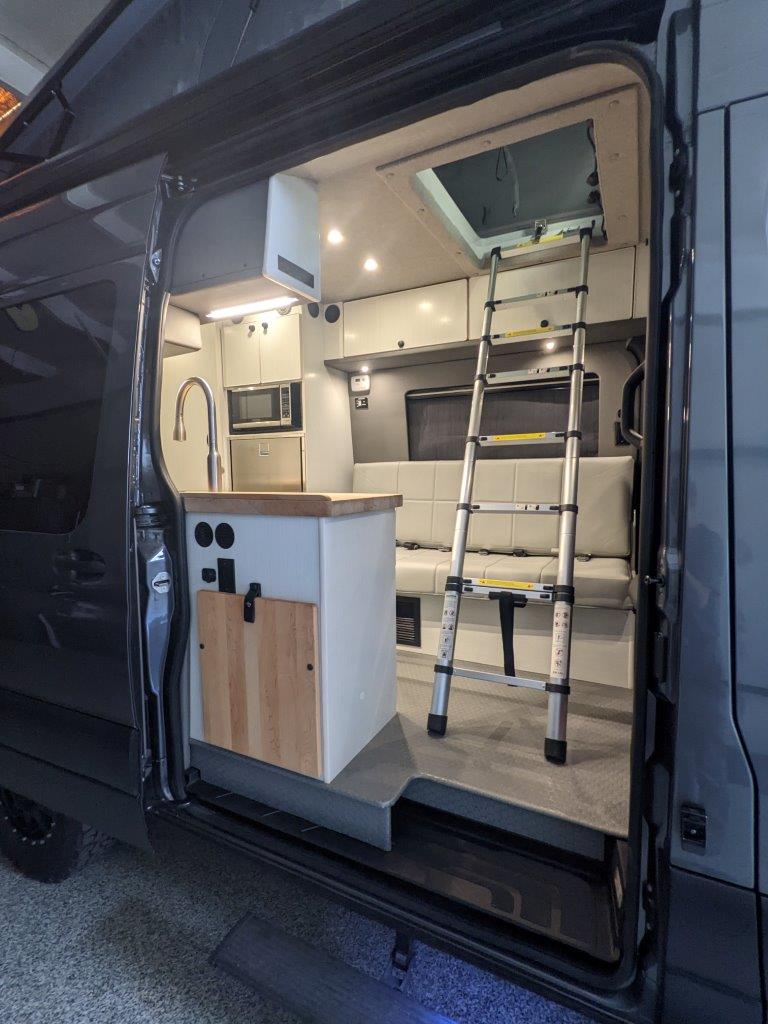 Sportsmobile Sprinter 144 SCA top conversion interior finish