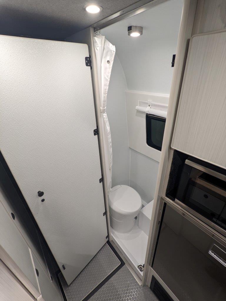 Sprinter 144 shower and full bathroom interior detail