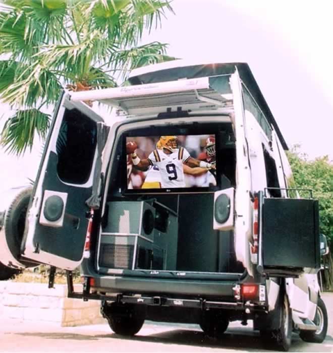 fold down tv for tailgating