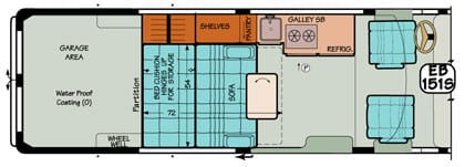 Converted Van Floor Plan EB151S.