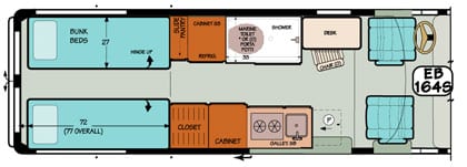 Converted Van Floor Plan EB164S.