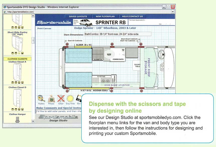 Guide on designing your own van floor plan by Sportsmobile.