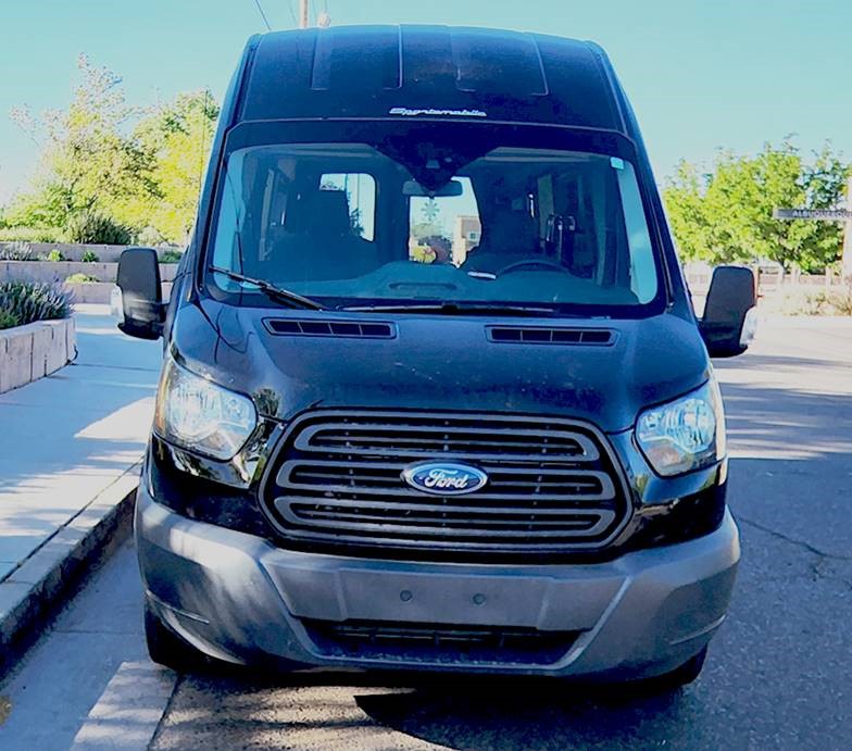 Black 2018 Ford Transit 148 WB HR.